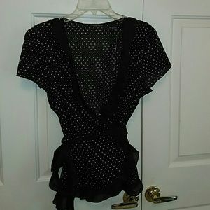 Polkadot Wrap Blouse